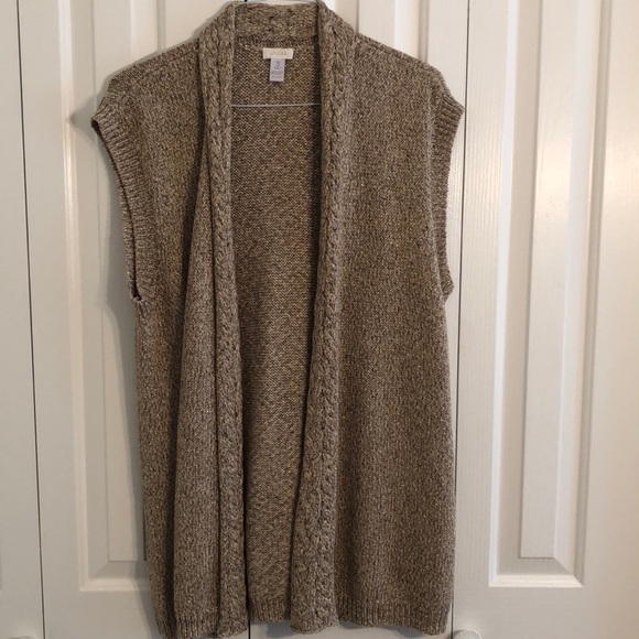 Chicos size 3 gold shimmering sweater vest EUC - Picture 1 of 4